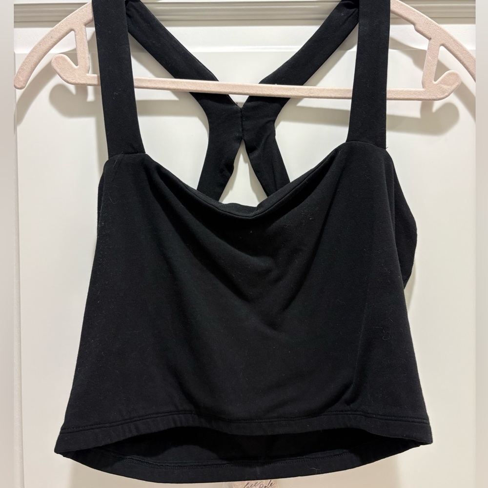 NWT Free People Black Crop Top - Size Large